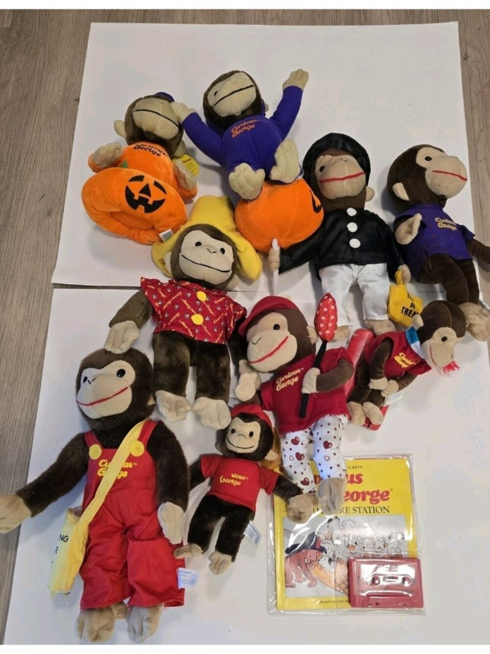 Curious George Plush Lot 10 Halloween Valentine Book Toy Network